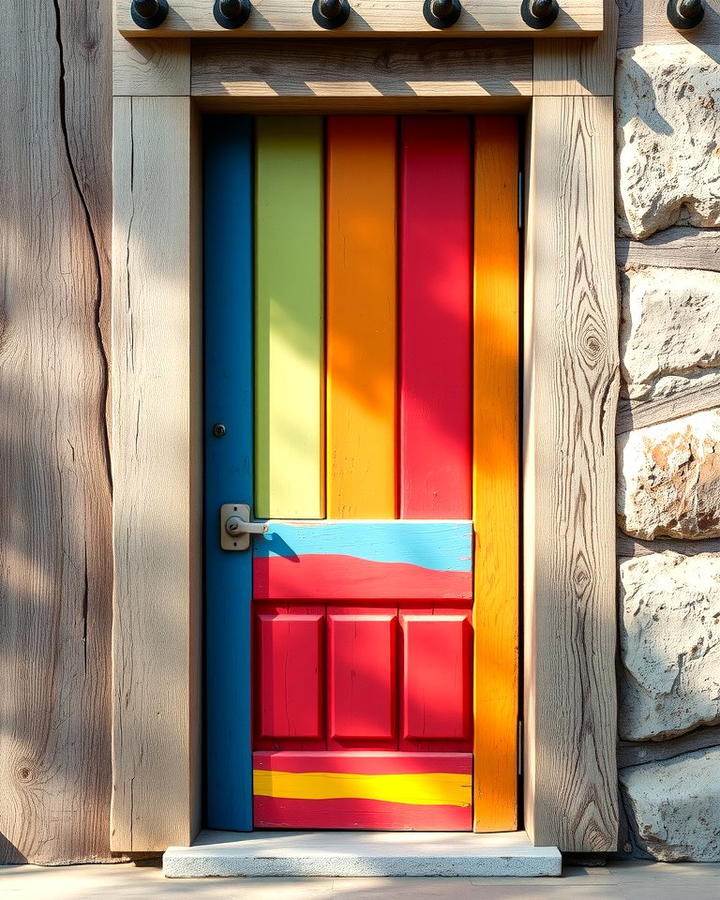 Brightly Painted Rustic Doors - 25 Rustic Front Door Ideas