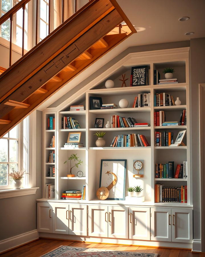 Built In Bookshelves - 25 Under Stair Storage Ideas