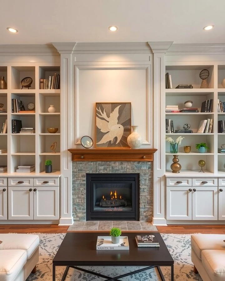 Built In Cabinets for Storage - 30 Fireplace With Bookshelves