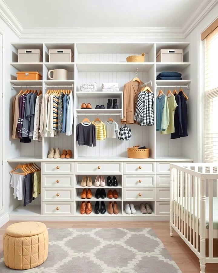 Built In Closet Systems for Custom Storage - 25 Nursery Storage Ideas