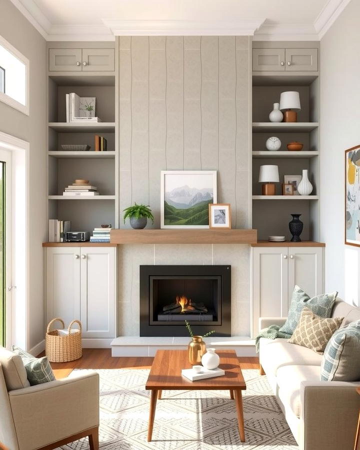 Built In Fireplaces with Shelving Units - 25 Small Living Room Fireplace Ideas