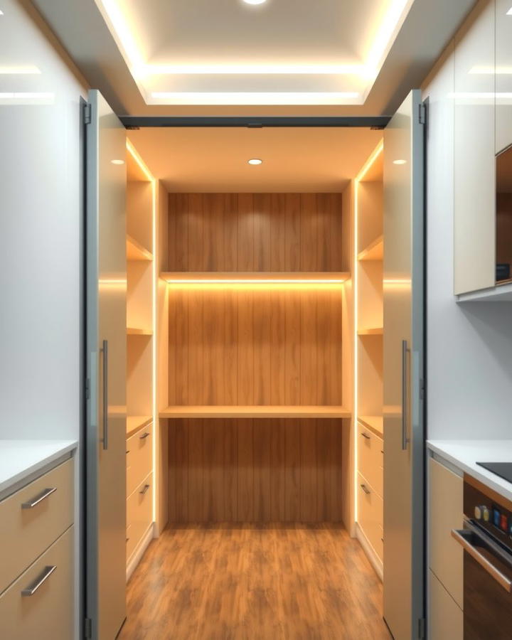 Built In Lighting for Better Visibility - 25 Open Pantry Ideas