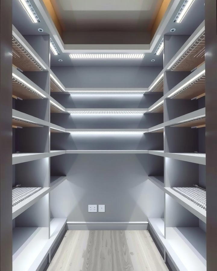 Built In Lighting for Better Visibility - 25 Small Pantry Ideas