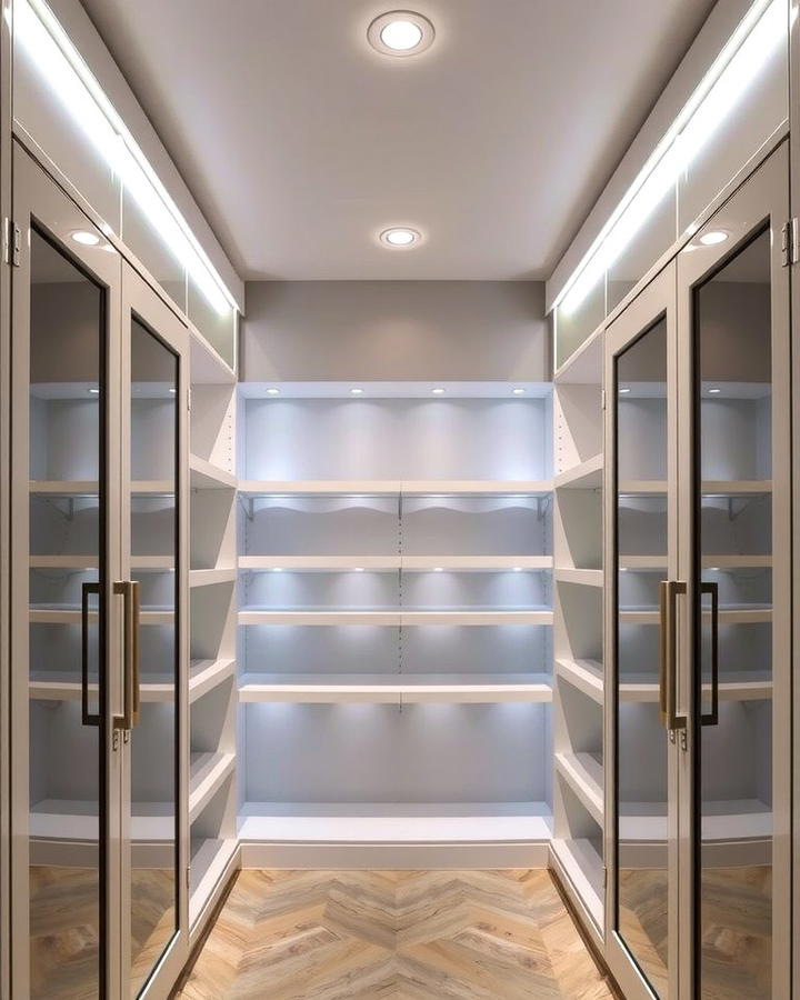 Built In Lighting for Enhanced Visibility - 25 Open Pantry Ideas