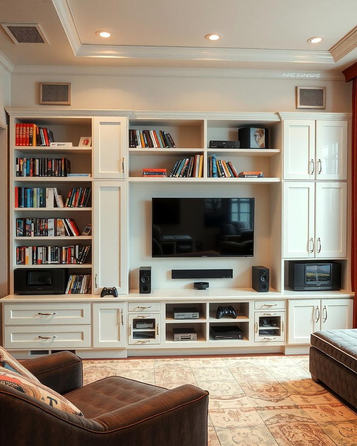 Built In Media Storage Solutions - 30 Media Room Ideas