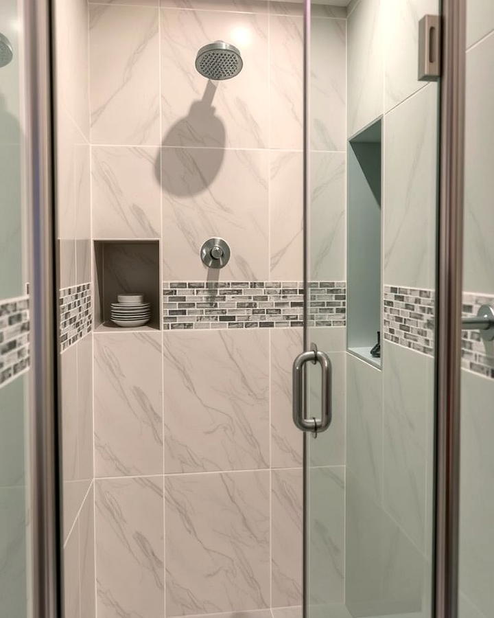 Built In Niches for Storage - 25 Small Bathroom Walk-in Shower Ideas