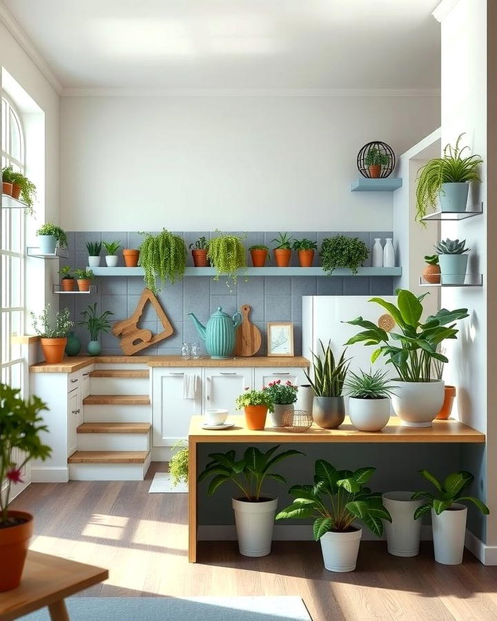 Built In Planters Between Levels - 30 Split Level Kitchen Design Ideas