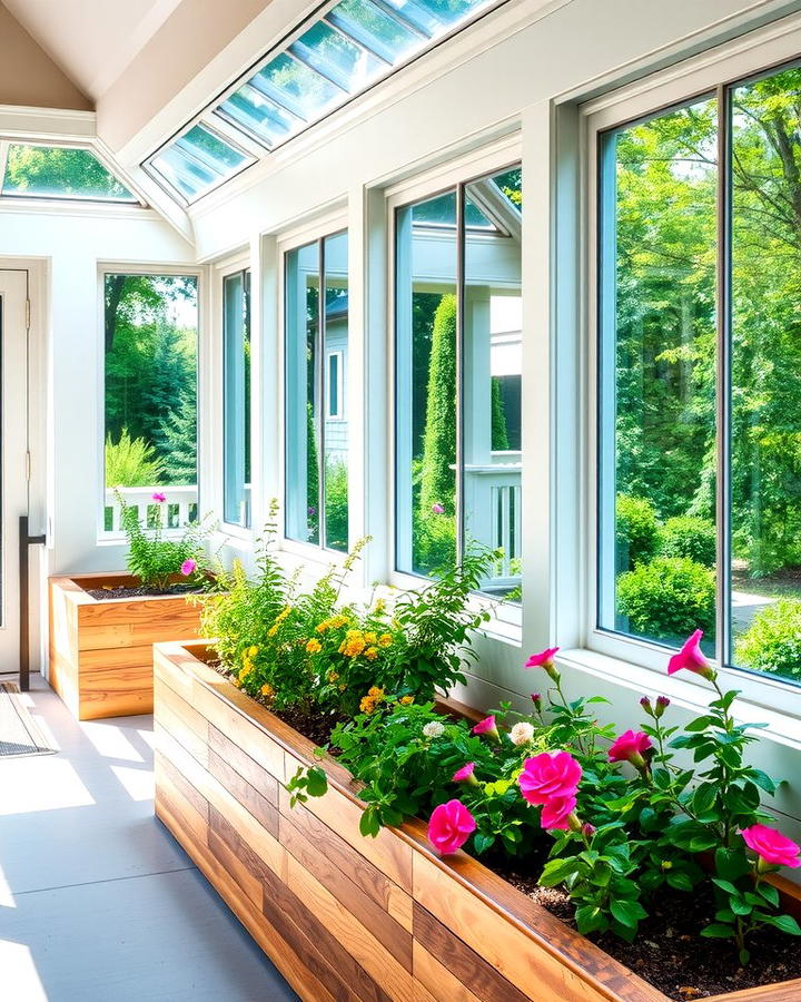 Built In Planters for Greenery - 25 Three Season Porch Ideas