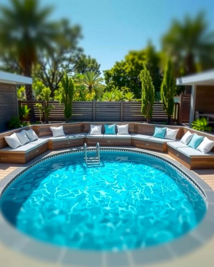 Built In Seating Areas - 25 Semi Inground Pool Ideas
