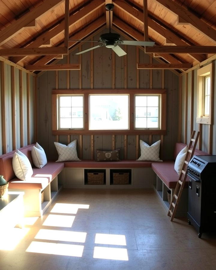 Built In Seating Areas - 25 Pole Barn Interior Ideas