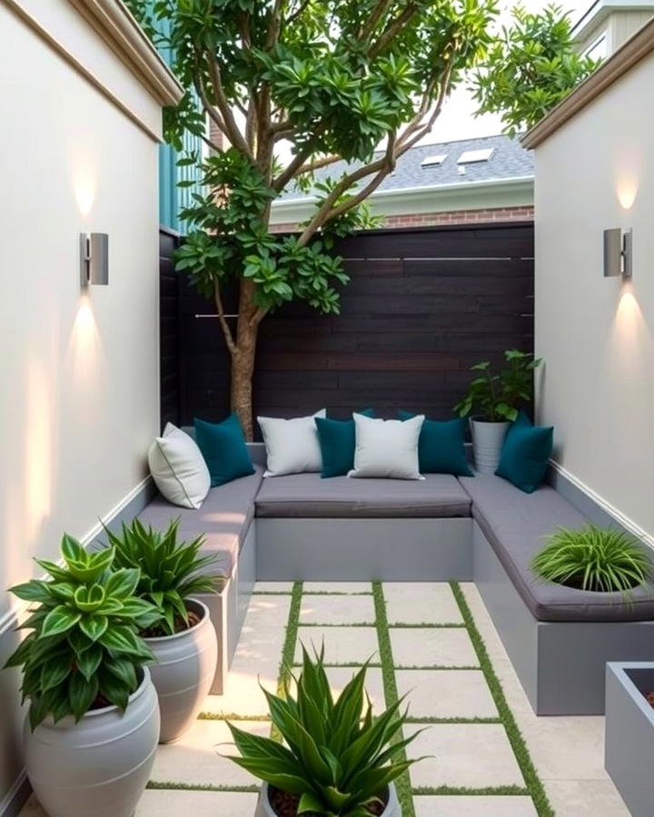 Built In Seating for Space Efficiency - 25 Small Backyard Landscaping Ideas