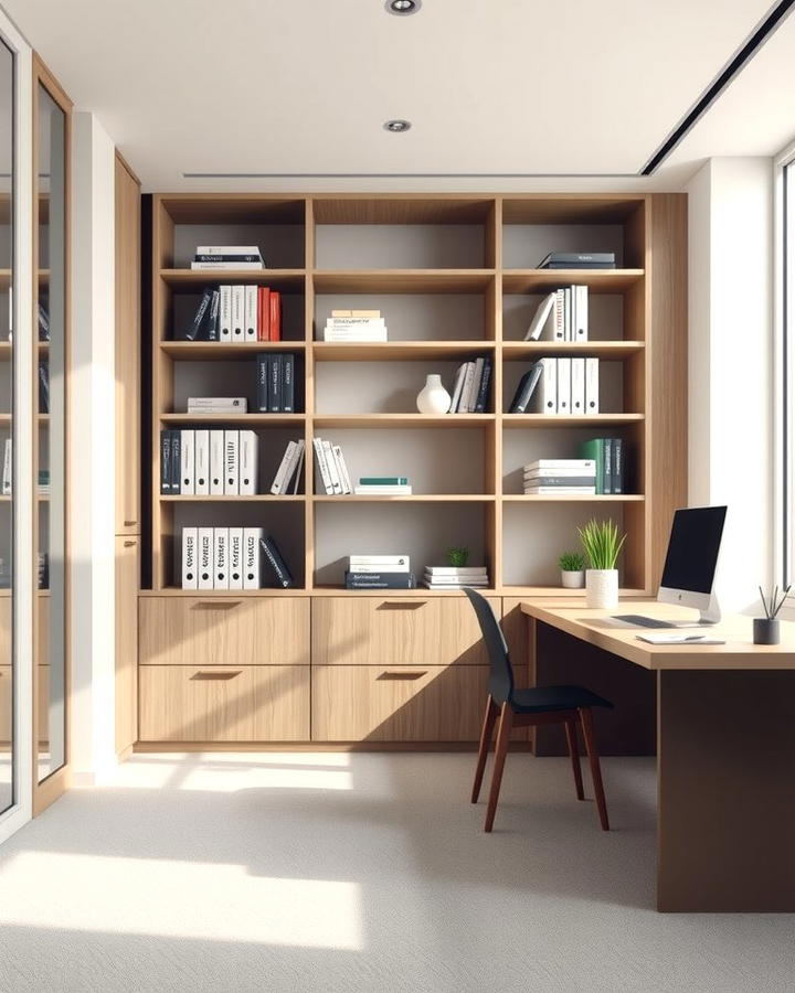 Built In Shelves for a Seamless Look - 25 Office Shelving Ideas