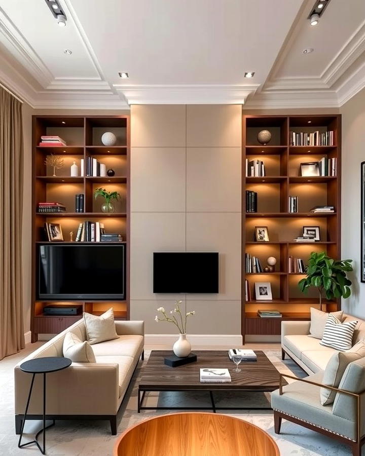 Built In Shelving - 25 Townhouse Interior Design Ideas