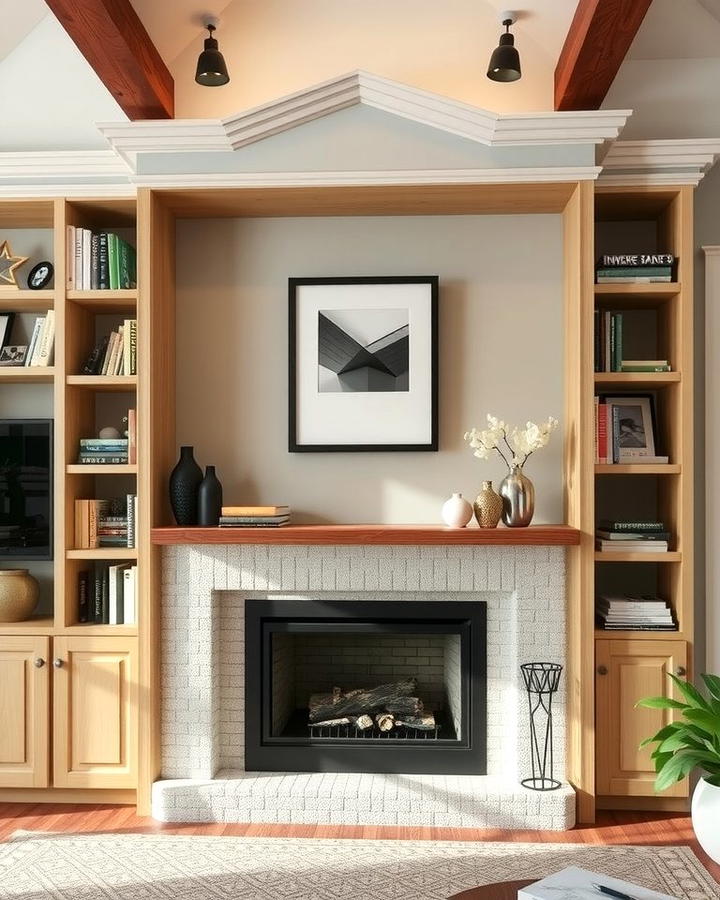 Built In Shelving - 30 Fireplace Wall Ideas