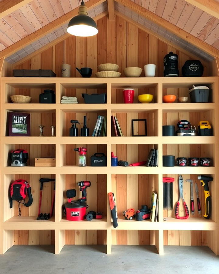 Built In Shelving Units - 25 Pole Barn Interior Ideas