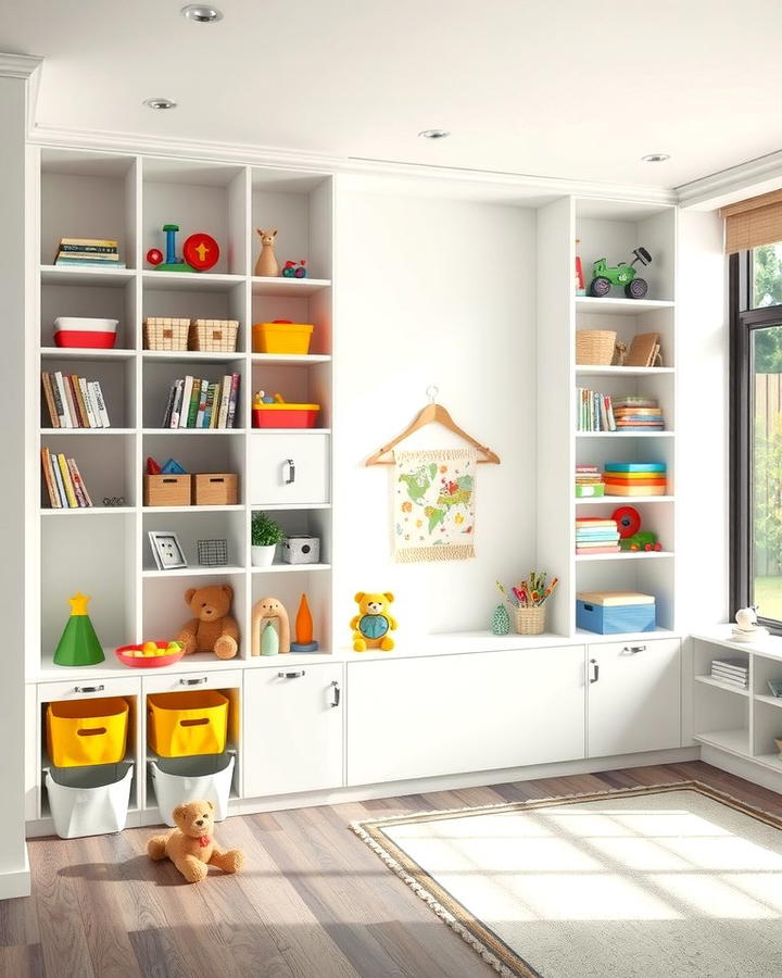 Built In Shelving Units - 25 Playroom Storage Ideas