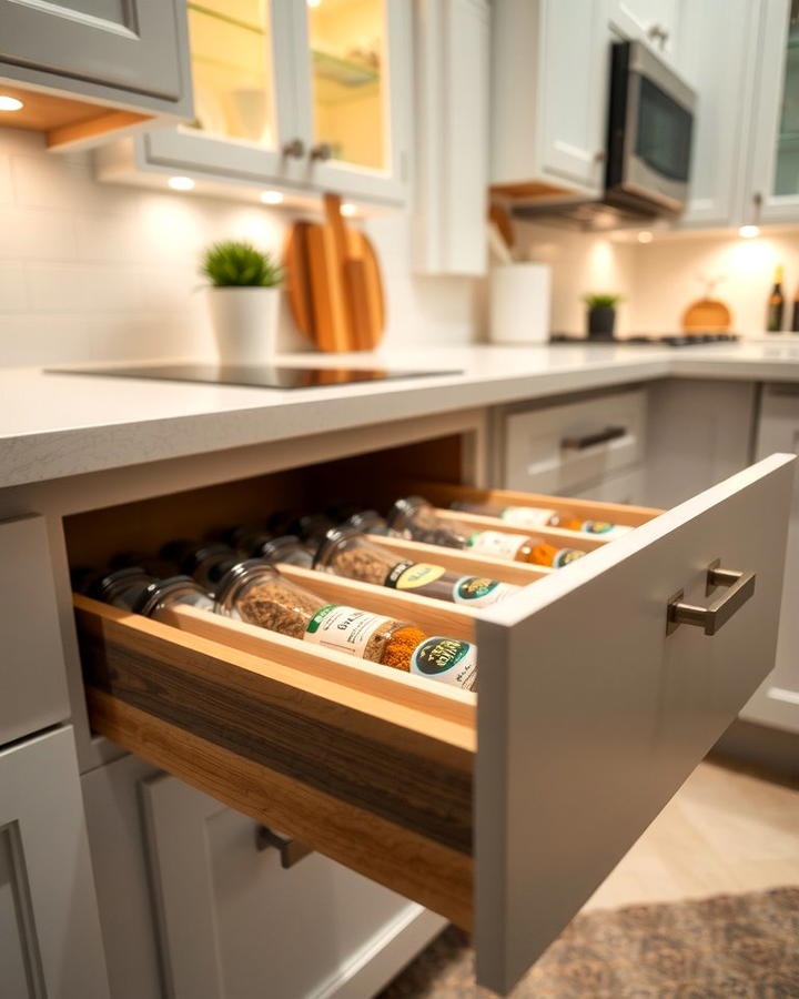 Built In Spice Drawer - 25 Spice Rack Ideas