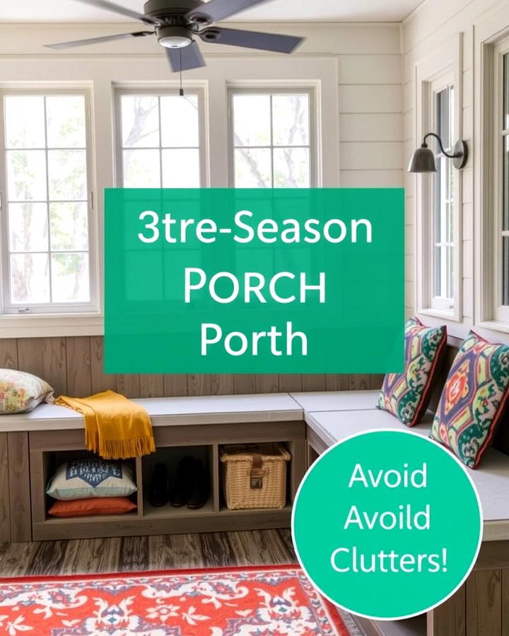 Built In Storage Benches - 25 Three Season Porch Ideas