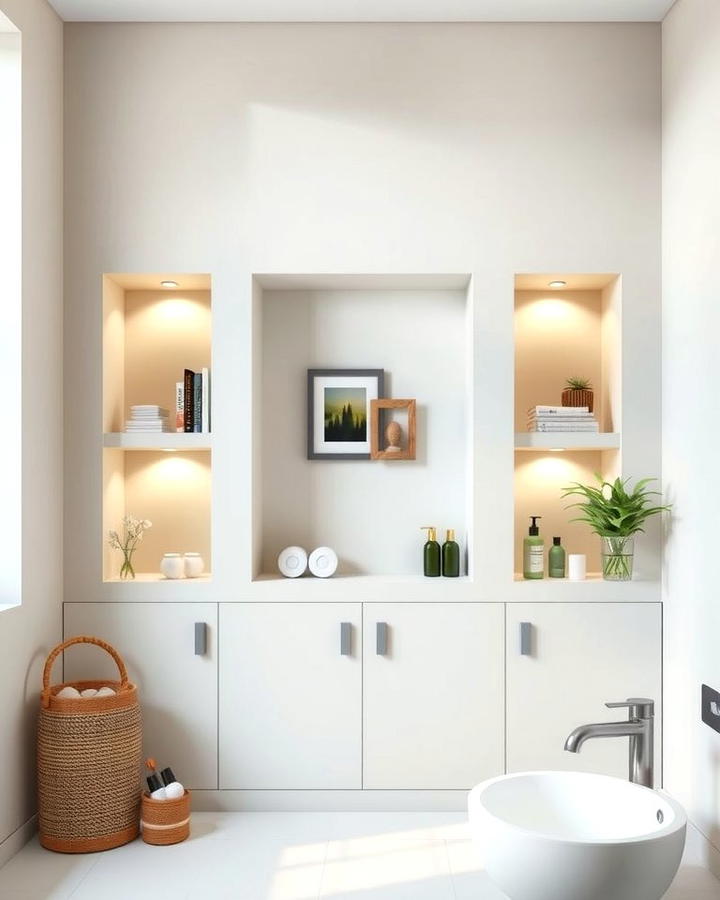 Built In Wall Niches for Seamless Storage - 25 Wall Storage Ideas