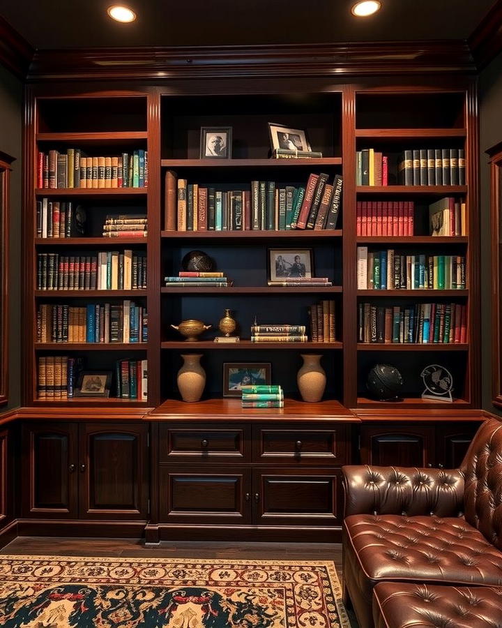 Built in Bookcases - 30 Cigar Room Ideas