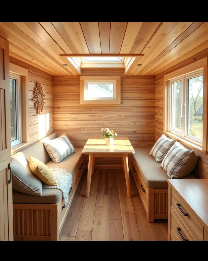 Built in Multi Functional Furniture - 25 One Room Cabin Interior Design Ideas