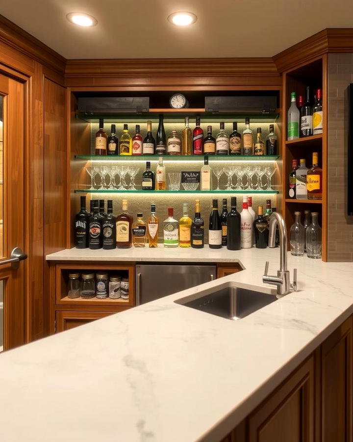 Built in Wet Bar - 30 Cigar Room Ideas