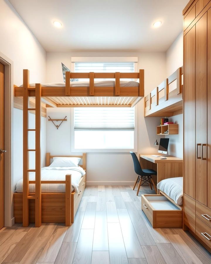 Bunk Beds for Space Efficiency - 25 Twin Bedroom Ideas