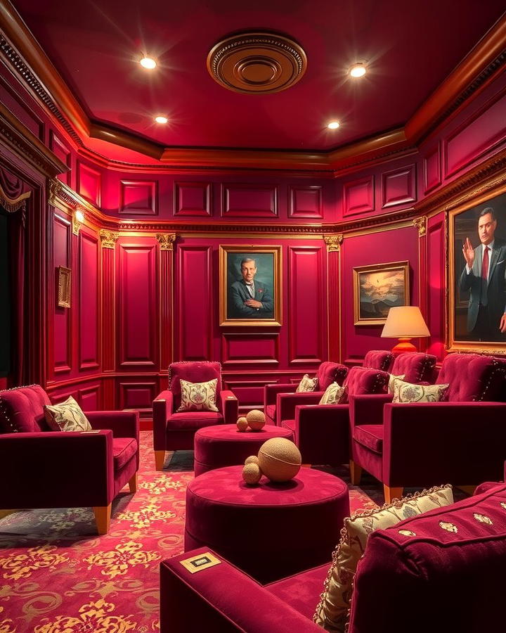 Burgundy Red 2 - 30 Home Theater Paint Colors