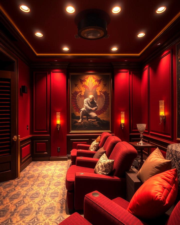 Burgundy Red - 30 Home Theater Paint Colors