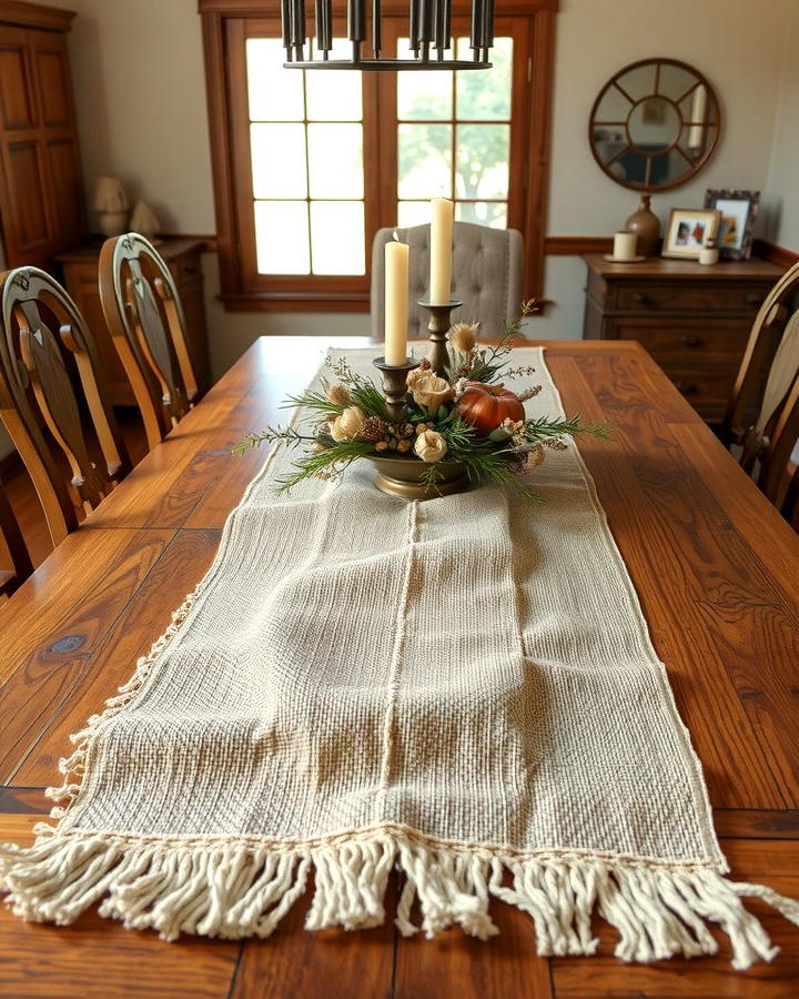 Burlap Table Runners - 30 Rustic Dining Room Ideas