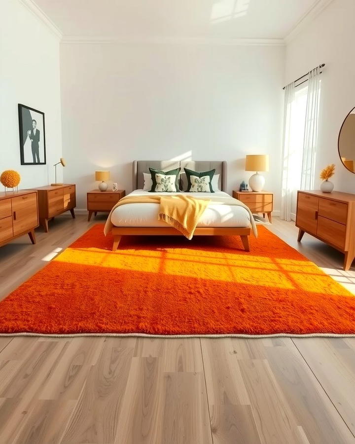 Burnt Orange Area Rug - 30 Burnt Orange Bedroom Ideas