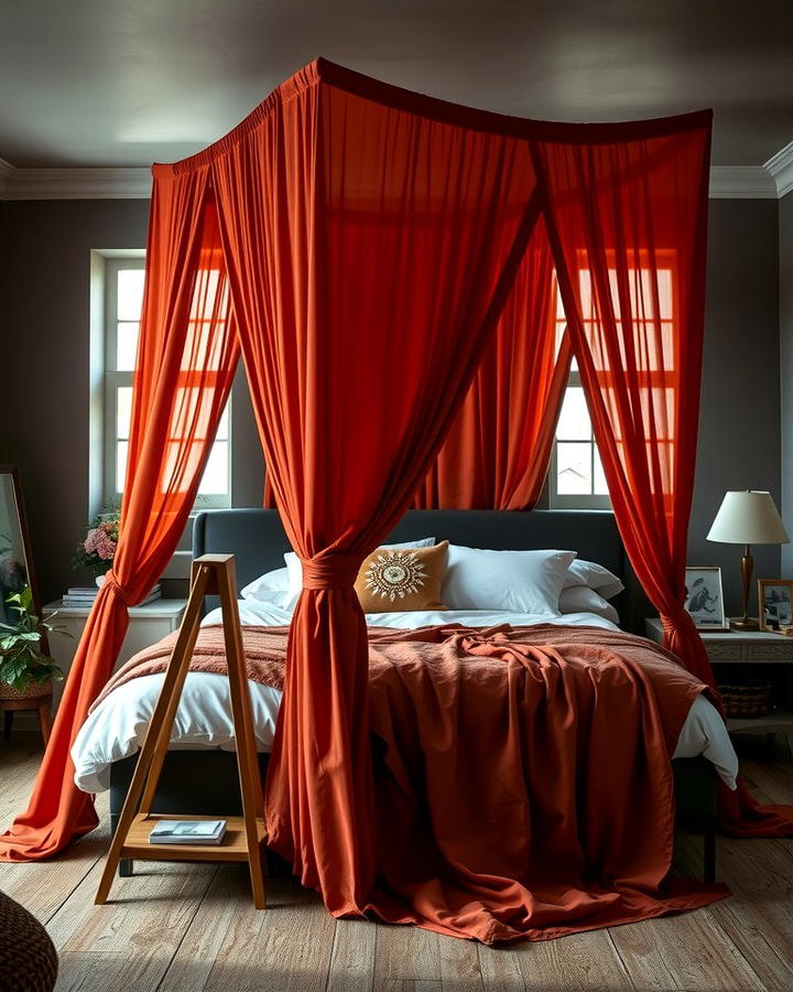 Burnt Orange Canopy Bed - 30 Burnt Orange Bedroom Ideas