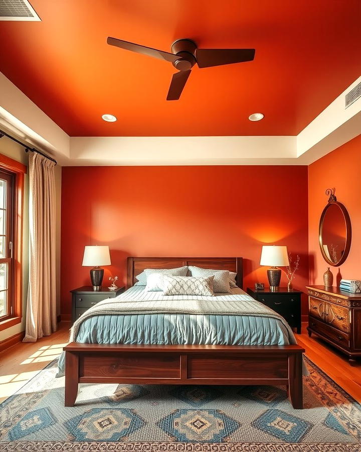 Burnt Orange Ceiling 2 - 30 Burnt Orange Bedroom Ideas