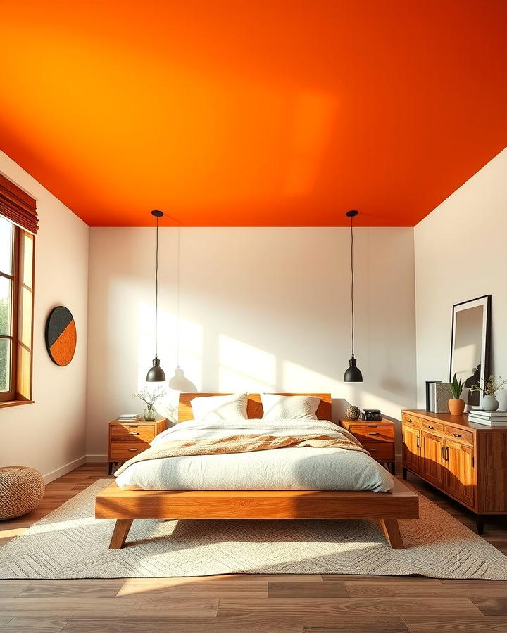 Burnt Orange Ceiling - 30 Burnt Orange Bedroom Ideas