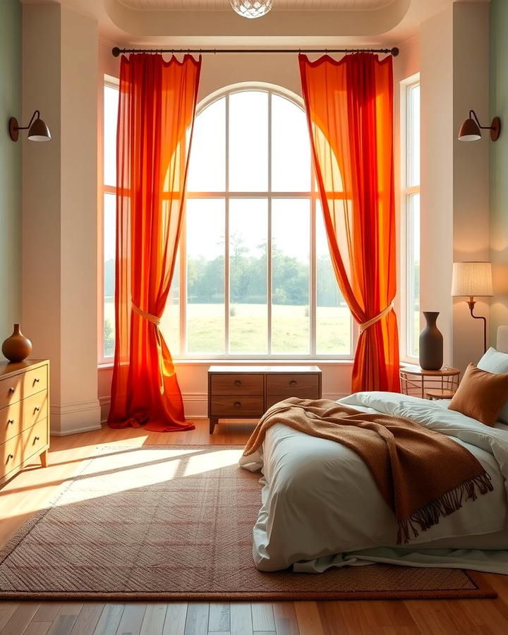 Burnt Orange Curtains - 30 Burnt Orange Bedroom Ideas