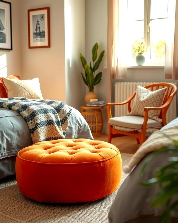 Burnt Orange Ottoman - 30 Burnt Orange Bedroom Ideas