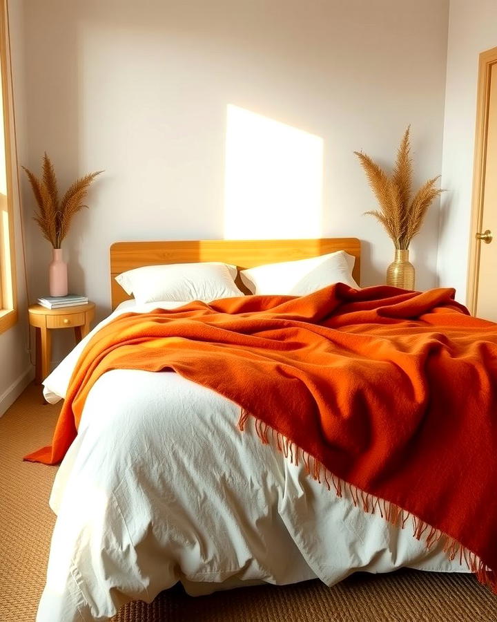 Burnt Orange Throw Blanket - 30 Burnt Orange Bedroom Ideas