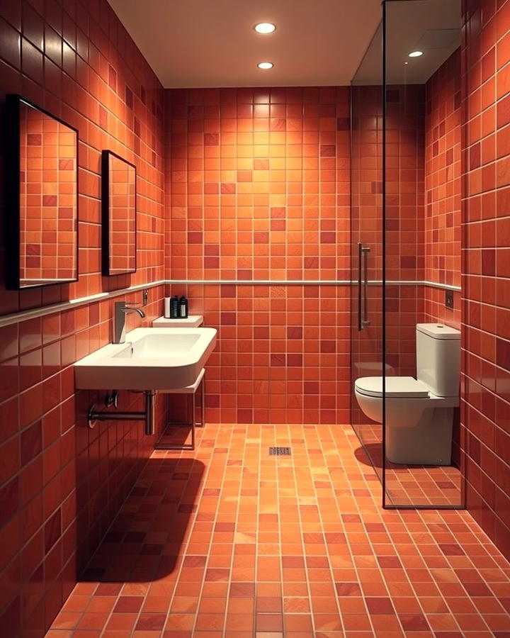 Burnt Orange Tiles - 25 Orange Bathroom Ideas