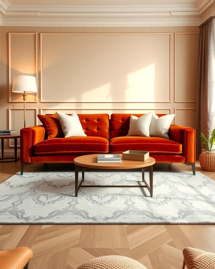 Burnt Orange Upholstery - 25 Orange Room Ideas