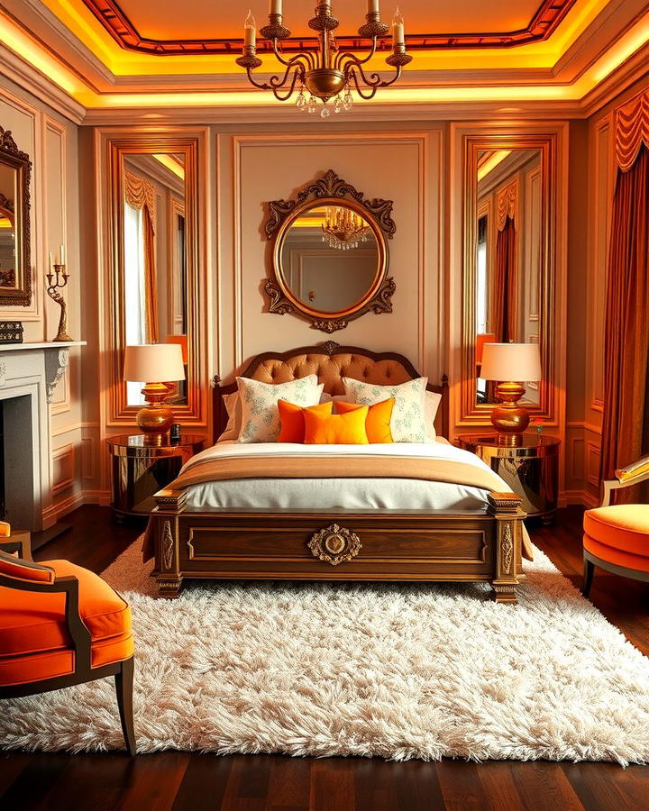 Burnt Orange and Gold Accents - 30 Burnt Orange Bedroom Ideas