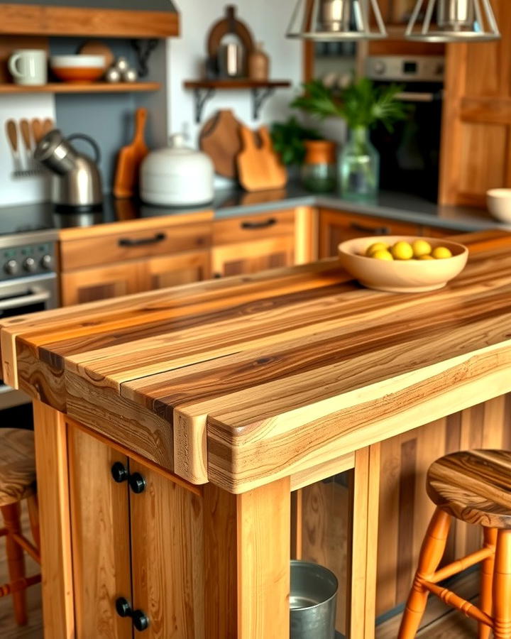 Butcher Block Top - 25 Rustic Kitchen Island Ideas
