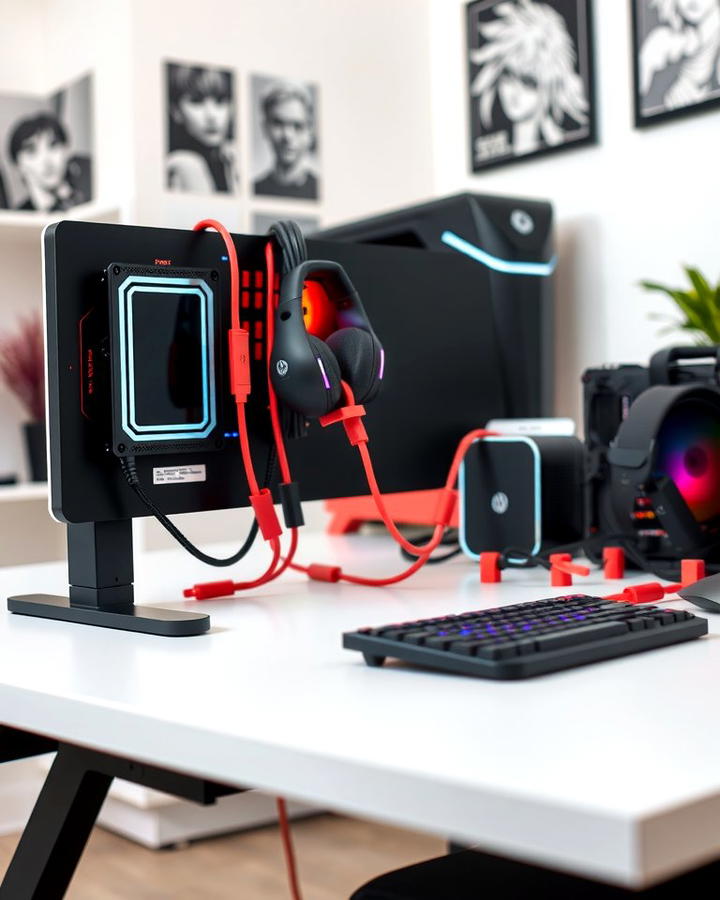 Cable Management Solutions - 25 Red and Black Gaming Setup Ideas