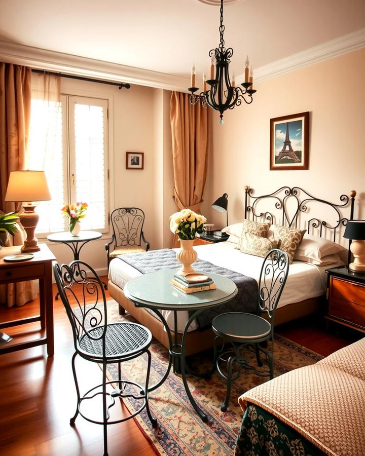 Cafe style Seating - 25 Paris-themed Bedroom Ideas