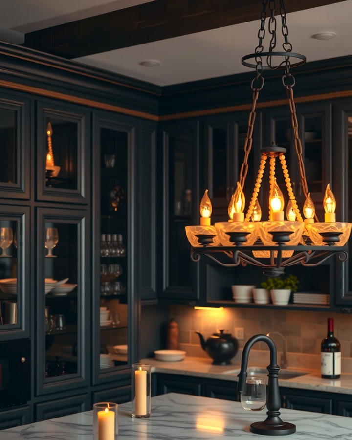 Candle Style Lighting - 30 Gothic Kitchen Ideas