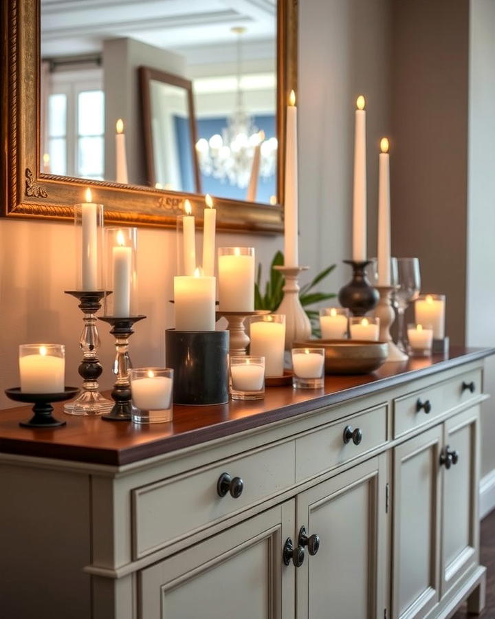 Candlelit Ambiance - 25 Sideboard Decor Ideas