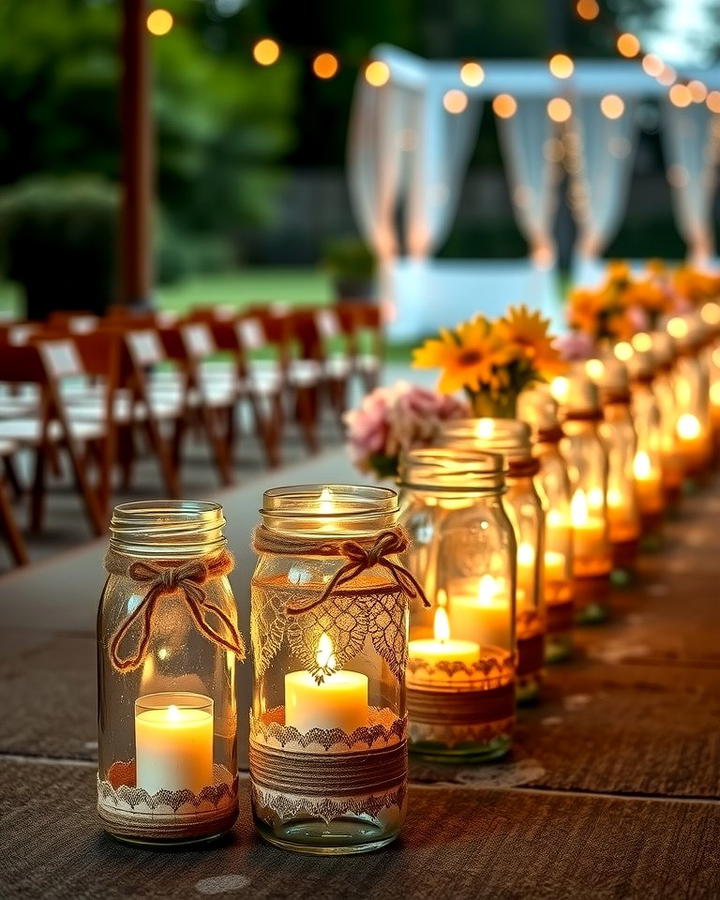 Candlelit Mason Jars - 25 Vintage Wedding Ideas