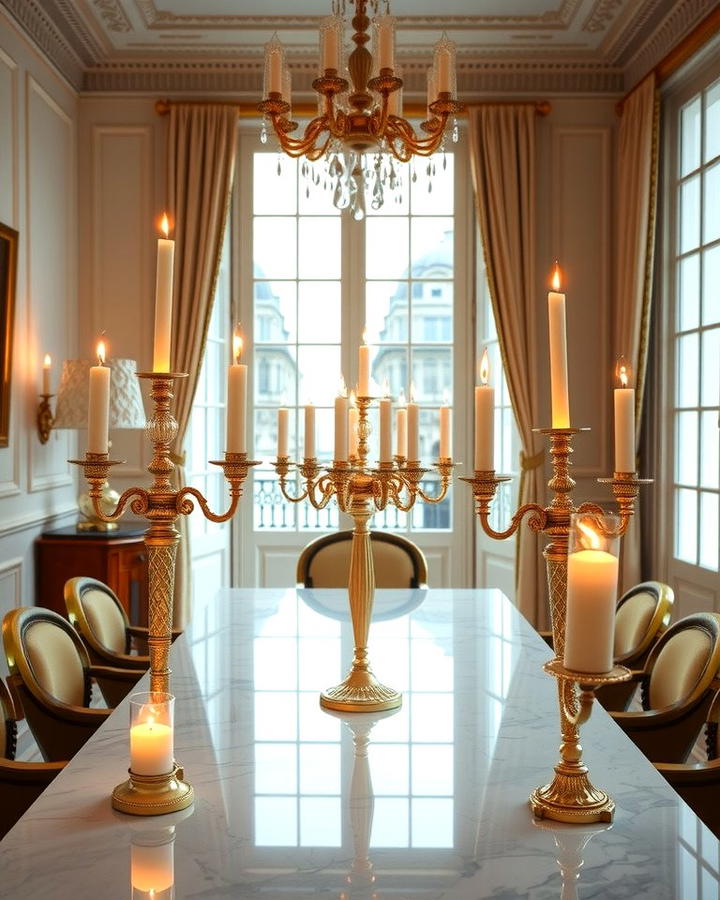 Candles and Candelabras - 25 Parisian Dining Room Ideas