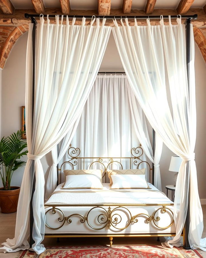 Canopy Beds with Flowing Drapes - 30 Mediterranean Bedroom Ideas