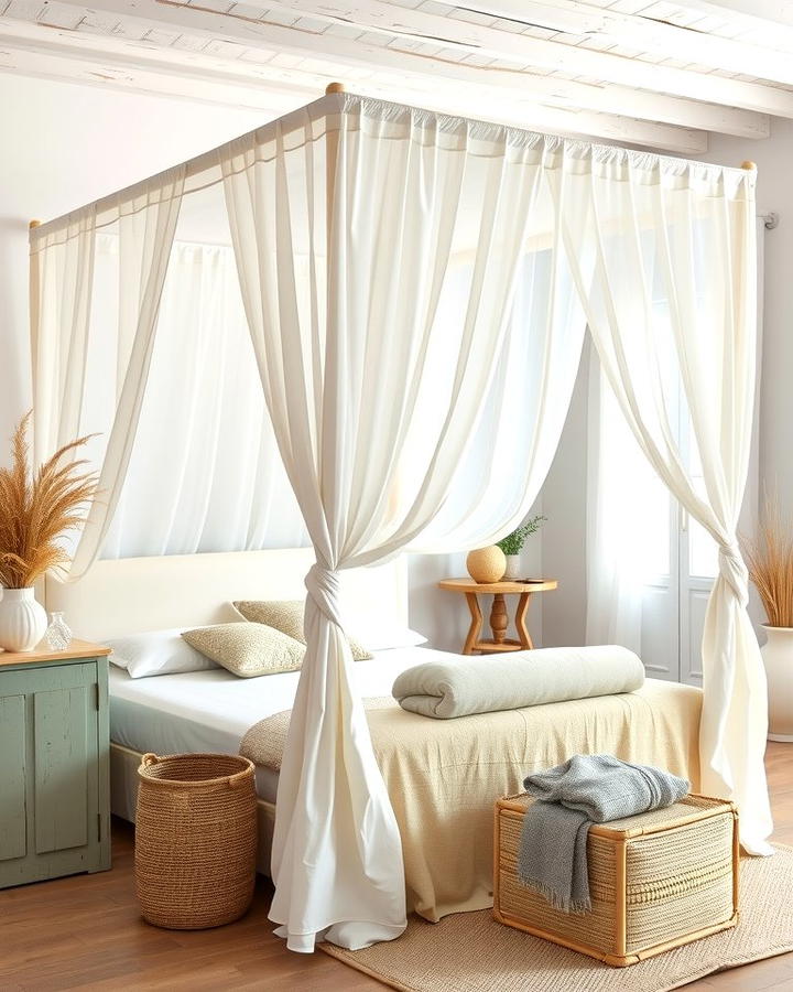 Canopy Beds with Light Fabrics - 30 Mediterranean Bedroom Ideas