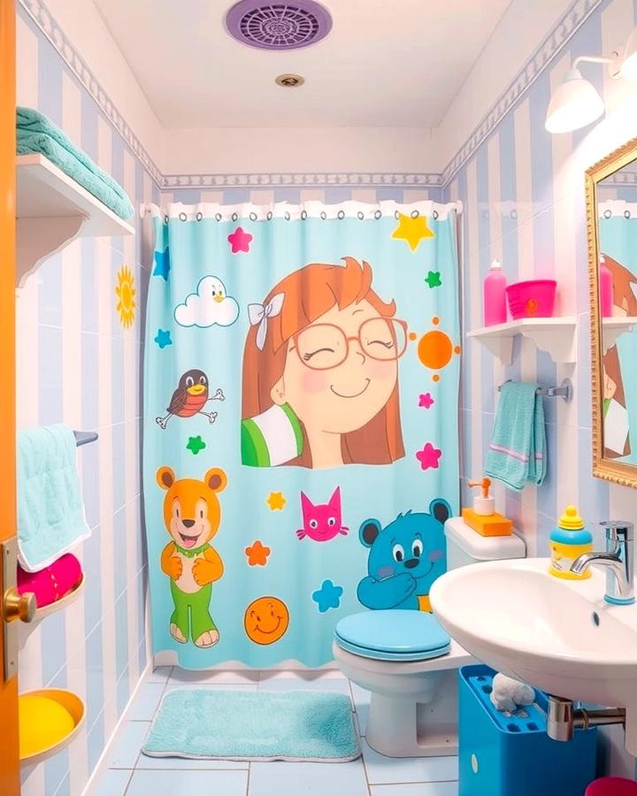 Cartoon or Character Themes for Kids - 25 Shower Curtain Ideas